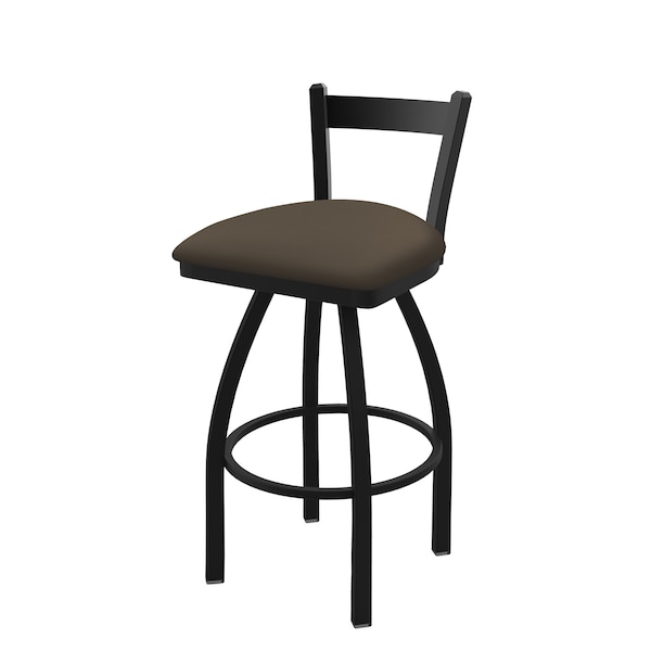 25" Low Back Swivel Counter Stool, Black Wrinkle, Canter Earth Seat
